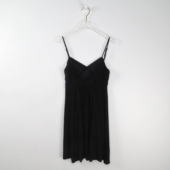 H&M Black Mini Dress Open Back Spaghetti Strap Cocktail Dress Size 2 Small - Picture 4 of 8